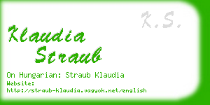 klaudia straub business card